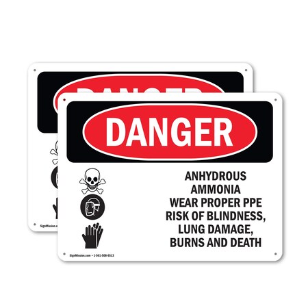 Signmission 10 in Height, 14 in Width, Aluminum, Rectangle OS-2PACK-DS-A-1014-L-1029